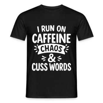 Dire : Chaos, Caféine et jurons - T-shirt homme - noir - Devant - AI Model Male 178 light (178cm)