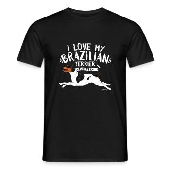 Terrier Brésilien Love8 - T-shirt homme - noir - Devant - AI Model Male 178 light (178cm)