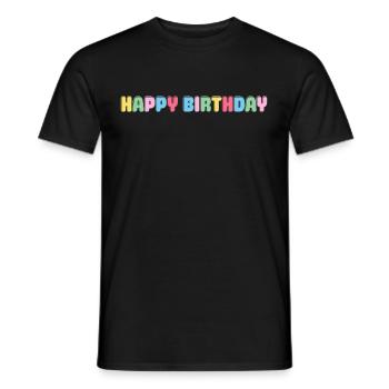 Joyeux anniversaire Félicitations anniversaire - T-shirt homme - noir - Devant - AI Model Male 178 light (178cm)