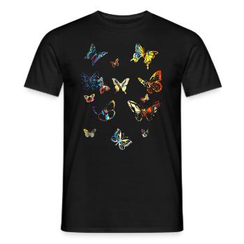 bunte Schmetterlinge - Männer T-Shirt - Schwarz - Vorne - AI Model Male 178 light (178cm)
