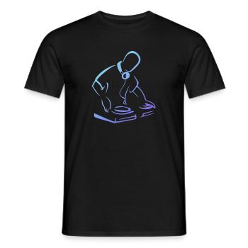 cool blue DJ - Men's T-Shirt - black - Front - AI Model Male 178 light (178cm)