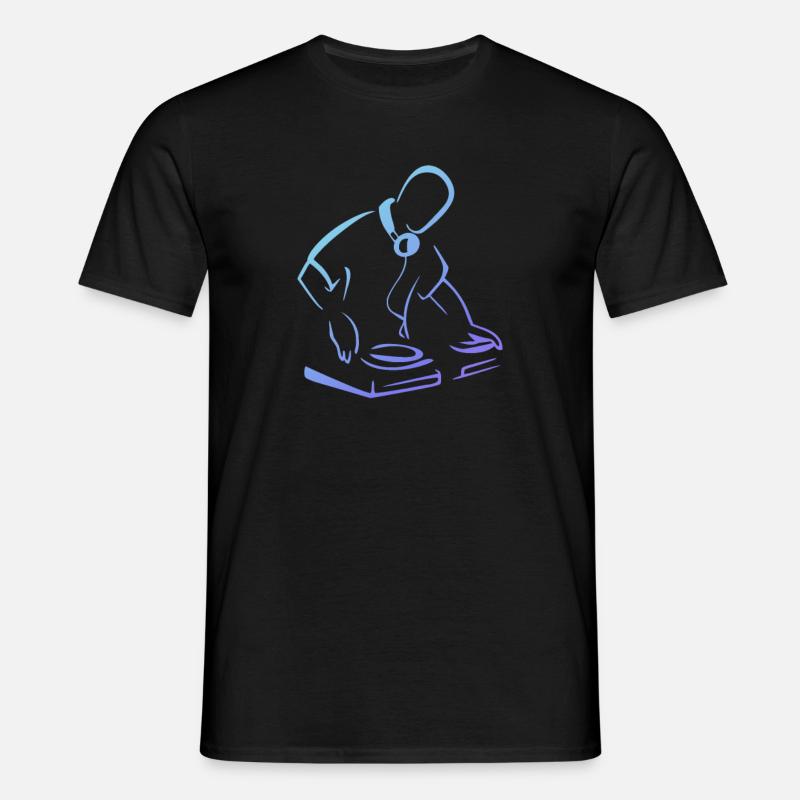 cooler blauer DJ - Männer T-Shirt - Schwarz