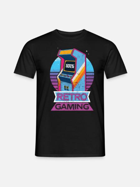 Gaming vintage Automat, Geschenk für Vater Mutter - Männer T-Shirt - Schwarz