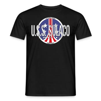 USS Sulaco Crew Shirt with Colonial Marines Logo - T-shirt homme - noir - Devant - AI Model Male 178 light (178cm)
