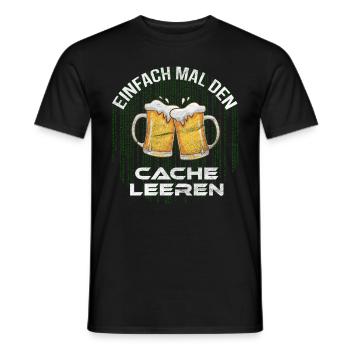 Cache leeren mit Bier Informatiker Programmierer - Männer T-Shirt - Schwarz - Vorne - AI Model Male 178 light (178cm)