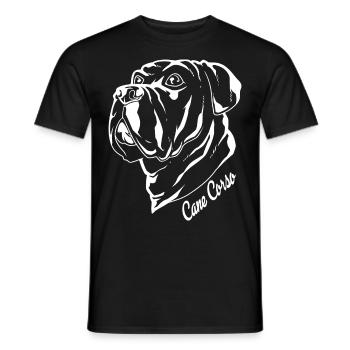 Dessin de Cane Corso - T-shirt homme - noir - Devant - AI Model Male 178 light (178cm)