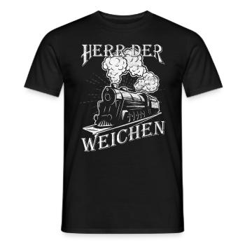 Modelleisenbahn Geschenk Eisenbahner Lokführer Zug - Männer T-Shirt - Schwarz - Vorne - AI Model Male 178 light (178cm)