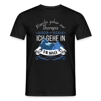 Manche gehen zur Therapie ich gehe in die Berge - Männer T-Shirt - Schwarz - Vorne - AI Model Male 178 light (178cm)