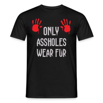 Seuls les connards portent de la fourrure - T-shirt homme - noir - Devant - AI Model Male 178 light (178cm)
