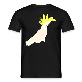 Cockatoo, Parrot, Bird, Yellow-crested Cockatoo - Men's T-Shirt - black - Front - AI Model Male 178 light (178cm)