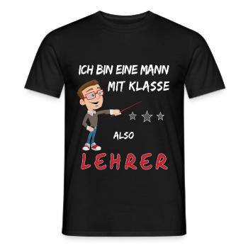Lehrer mit Klasse Schule Abi Matura Gymnasium - Männer T-Shirt - Schwarz - Vorne - AI Model Male 178 light (178cm)
