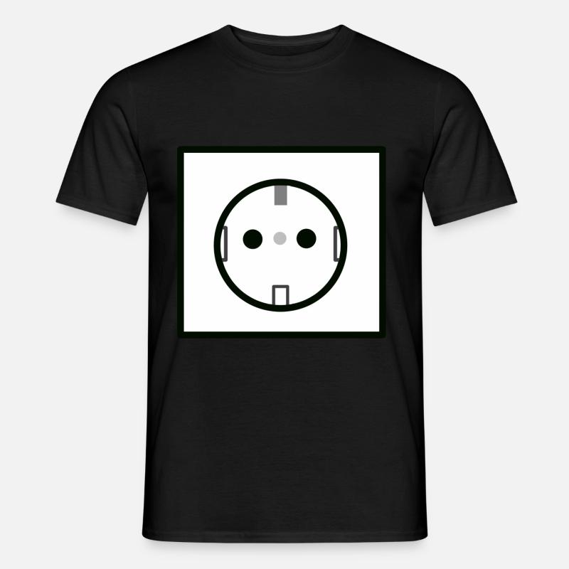 Steckdose - Männer T-Shirt - Schwarz