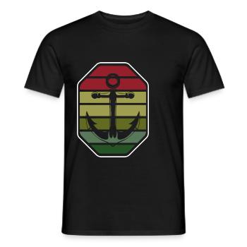 Anker Maritim Meer Seefahrt Retro Vintage See - Männer T-Shirt - Schwarz - Vorne - AI Model Male 178 light (178cm)