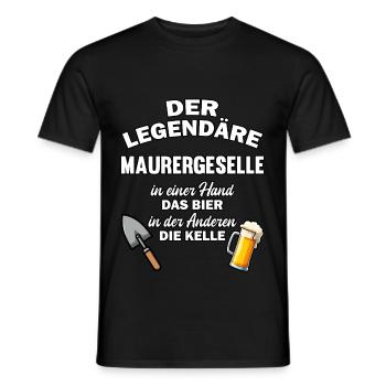 Der legendäre Maurergeselle Bier und Kelle Lustig - Männer T-Shirt - Schwarz - Vorne - AI Model Male 178 light (178cm)