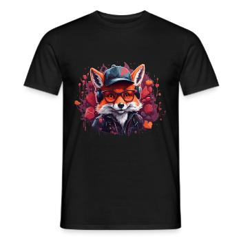 wolf animal art i cool cute wolf - Men's T-Shirt - black - Front - AI Model Male 178 light (178cm)