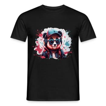 panda Tier Kunst I cooles niedliches panda - Männer T-Shirt - Schwarz - Vorne - AI Model Male 178 light (178cm)
