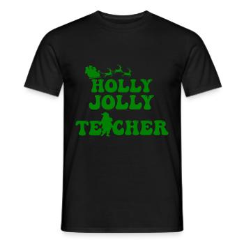holly jolly teacher - T-shirt homme - noir - Devant - AI Model Male 178 light (178cm)