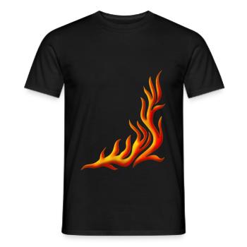 Flamme / T-shirt, Motiv 1, Feuer, DD, - Männer T-Shirt - Schwarz - Vorne - AI Model Male 178 light (178cm)