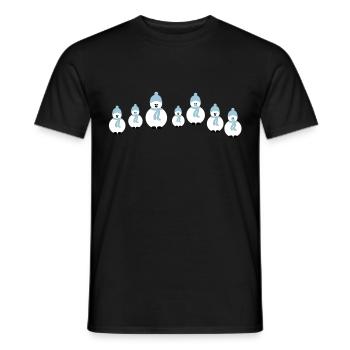 bonhomme de neige équipage - T-shirt homme - noir - Devant - AI Model Male 178 light (178cm)