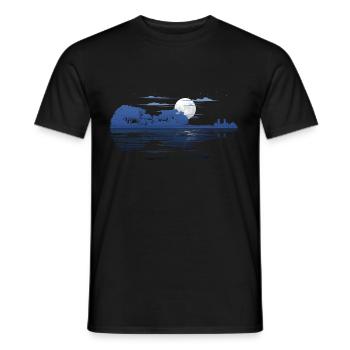 Violin Lake Reflection Geige See Bäume Reflektion - Männer T-Shirt - Schwarz - Vorne - AI Model Male 178 light (178cm)