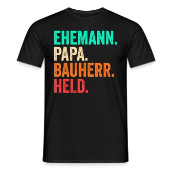 Bauherr Papa Vater Vatertag Bauleiter Hausbau - Männer T-Shirt - Schwarz - Vorne - AI Model Male 178 light (178cm)