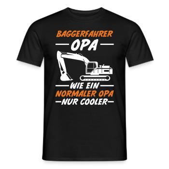 Bagger Opa Tiefbauer Großvater Baggerfahrer - Männer T-Shirt - Schwarz - Vorne - AI Model Male 178 light (178cm)