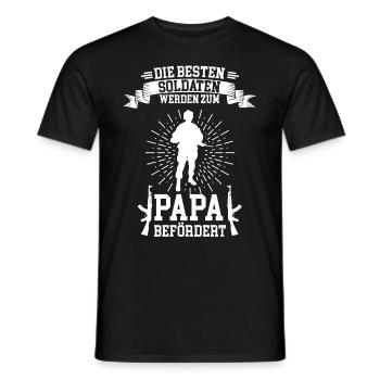 Soldat Papa Vater Vatertag Militär - Männer T-Shirt - Schwarz - Vorne - AI Model Male 178 light (178cm)