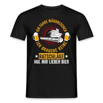 Mähdrescher Bier Saufen Landwirt Bauernhof Ernte - Männer T-Shirt - Schwarz - Vorne - AI Model Male 178 light (178cm)