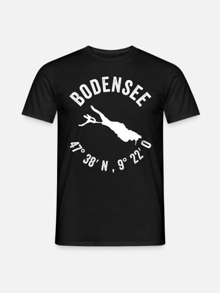 Bodensee Segeln Tauchen Deutschland Urlaub See - Männer T-Shirt - Schwarz