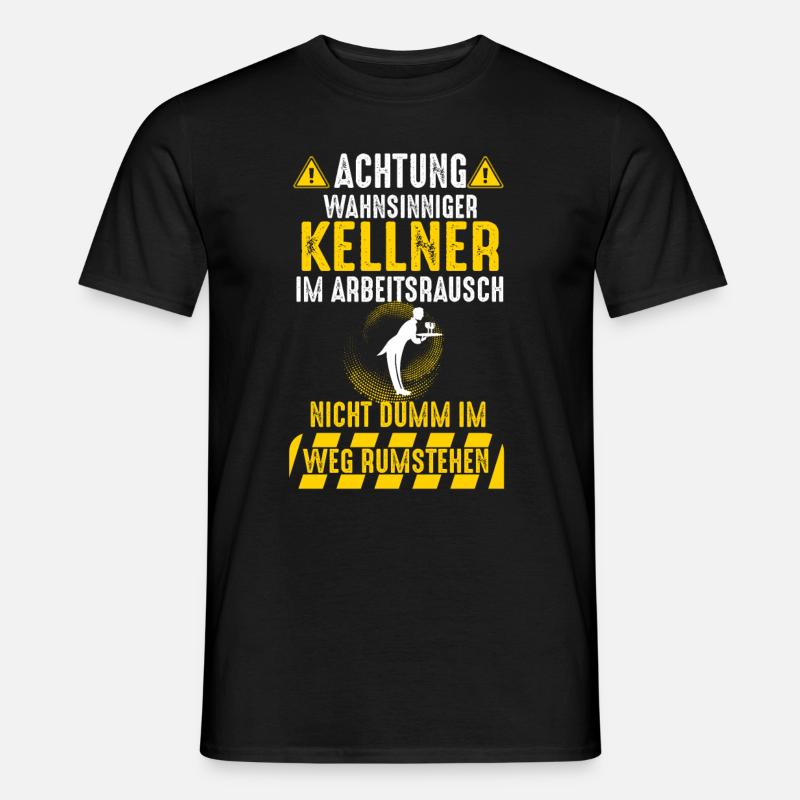 Kellner Oberkellner Ober Gastro Kellnern Restauran - Männer T-Shirt - Schwarz