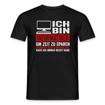 Informatiker IT Experte Informatik Informatik Lust - Männer T-Shirt - Schwarz - Vorne - AI Model Male 178 light (178cm)