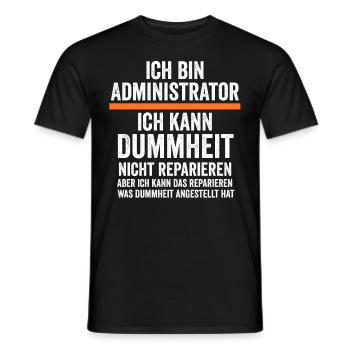 Admin Systemadministrator Lustige Sprüche - Männer T-Shirt - Schwarz - Vorne - AI Model Male 178 light (178cm)