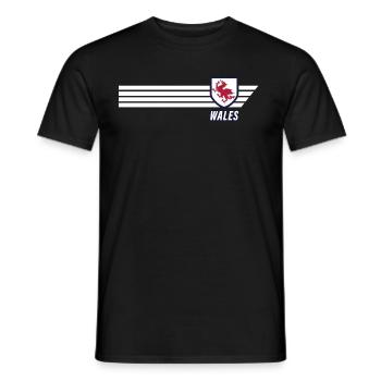 Wales Walisischer Drachen Patriot Fussball Trikot - Männer T-Shirt - Schwarz - Vorne - AI Model Male 178 light (178cm)