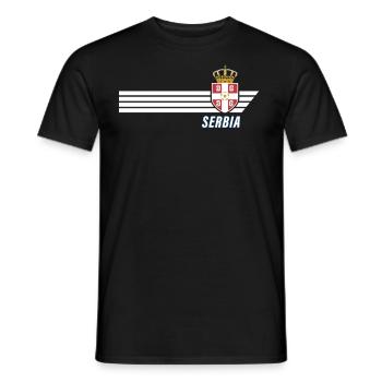 Serbia Srbija Patriotism Football Fan Jersey - Men's T-Shirt - black - Front - AI Model Male 178 light (178cm)