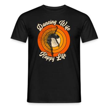 Dancing Wife Happy Life Dancer Ballet Ballerina - Men's T-Shirt - black - Front - AI Model Male 178 light (178cm)