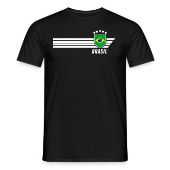 Brésil Maillot de fan de football brésilien Seleção - T-shirt homme - noir - Devant - AI Model Male 178 light (178cm)
