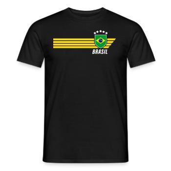 Brésil Maillot de fan de football brésilien Seleção - T-shirt homme - noir - Devant - AI Model Male 178 light (178cm)