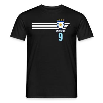 Uruguay Urus La Celeste Football Fan Jersey - Men's T-Shirt - black - Front - AI Model Male 178 light (178cm)