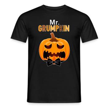 Mr. Papa Grumpkin Halloween Pumpkin Family Outfit - Men's T-Shirt - black - Front - AI Model Male 178 light (178cm)