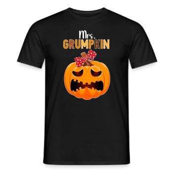 Mrs. Mama Grumpkin Halloween Pumpkin Family Outfit - Men's T-Shirt - black - Front - AI Model Male 178 light (178cm)