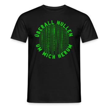 Überall Nullen Um Mich Herum Nerd Programmierer - Männer T-Shirt - Schwarz - Vorne - AI Model Male 178 light (178cm)