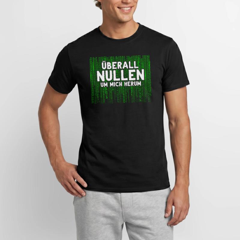 Überall Nullen Um Mich Herum Nerd Programmierer Männer T-Shirt