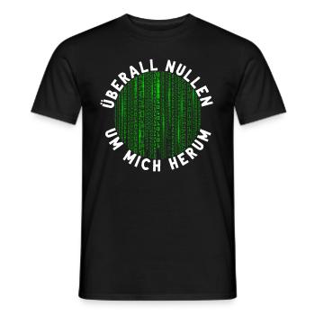 Überall Nullen Um Mich Herum Nerd Programmierer - Männer T-Shirt - Schwarz - Vorne - AI Model Male 178 light (178cm)