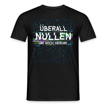 Überall Nullen Um Mich Herum IT Nerd Vaporwave - Männer T-Shirt - Schwarz - Vorne - AI Model Male 178 light (178cm)