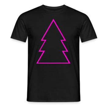 Arbre de Noël rose Minimalisme Arbre de Noël - T-shirt homme - noir - Devant - AI Model Male 178 light (178cm)