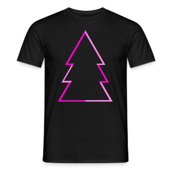 Arbre de Noël rose Minimalisme Arbre de Noël - T-shirt homme - noir - Devant - AI Model Male 178 light (178cm)