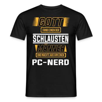 PC Nerd, einer der schlausten Männer der Welt - Männer T-Shirt - Schwarz - Vorne - AI Model Male 178 light (178cm)