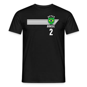 Brésil Maillot de fan de football brésilien Seleção - T-shirt homme - noir - Devant - AI Model Male 178 light (178cm)
