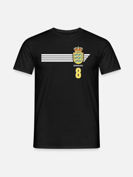 Dänemark Fussball Dänisches Wappen Flagge Dynamit - Mænd T-shirt - sort