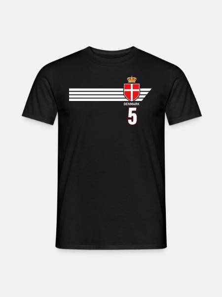 Dänemark Fussball Dänisches Wappen Flagge Dynamit - Mænd T-shirt - sort